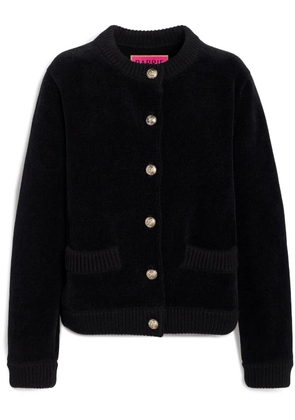 Barrie velvet-effect fine-knit cardigan - Black
