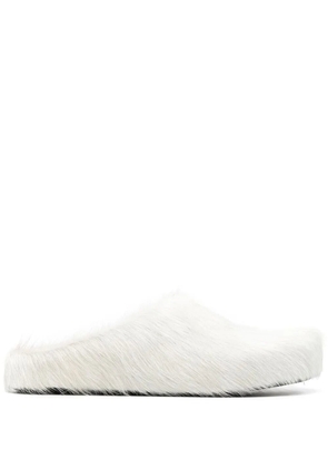 Marni Fussbet Sabot calf-hair slippers - White