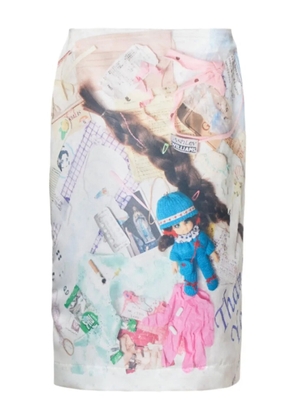 Ashley Williams printed medium skirt - White