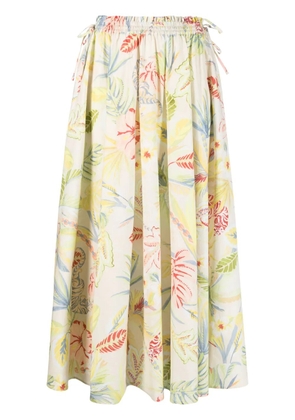 TWINSET floral-print cotton skirt - Neutrals