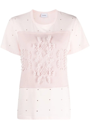 Barrie logo-embroidered embellished T-shirt - Pink