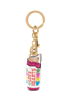 Anya Hindmarch love-hearts leather keyring - White