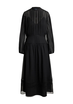 Polo Ralph Lauren pleated lace-insert dress - Black