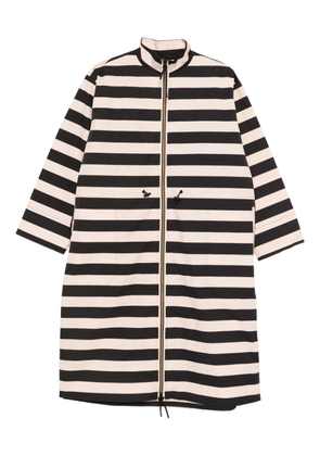 PSOPHIA striped zip parka coat - Black