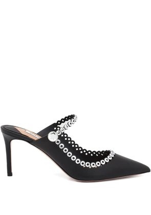 Aquazzura 80mm Carnaval pointed strap mules - Black