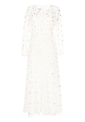 Bambah polka dot pattern kaftan - White