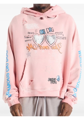 Paly Oki Dog graphic-print hoodie - Pink
