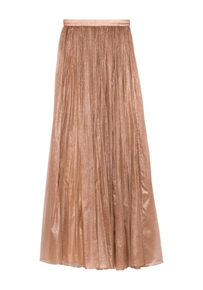 M.Marquise Miriam pleated maxi skirt - Brown