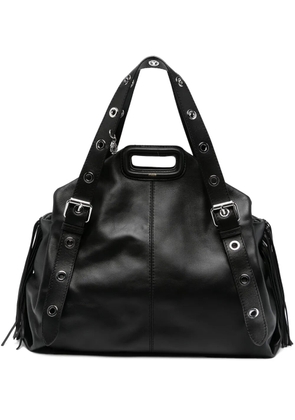 Maje Miss M XL leather shoulder bag - Black