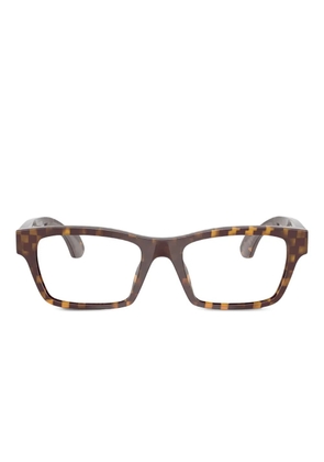 Alain Mikli checkerboard-pattern square glasses - Brown
