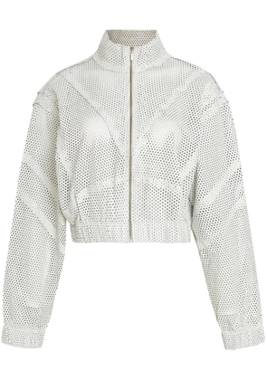 Osklen micro-perforated leather bomber jacket - White