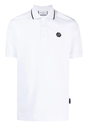 Philipp Plein SS Paisley Strass polo shirt - White