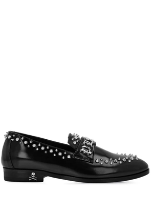 Philipp Plein stud-embellished leather loafers - Black