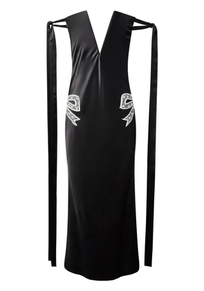 Alejandra Alonso Rojas tied-sleeve strapless dress - Black