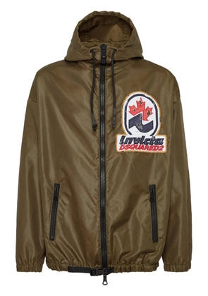 DSQUARED2 logo-patch hooded jacket - Green
