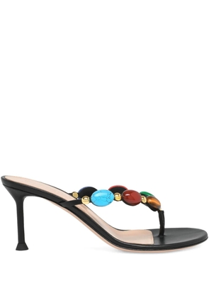 Gianvito Rossi 70mm Shanti embellished heeled sandals - Black