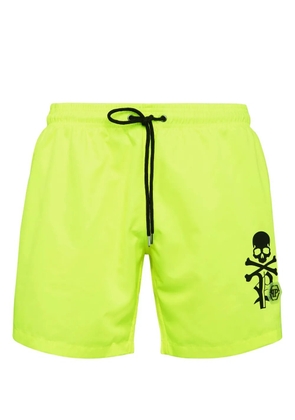 Philipp Plein logo-print swim shorts - Yellow