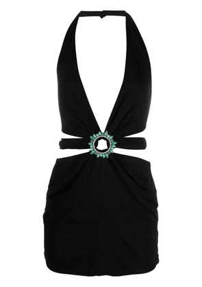 Roberto Cavalli ring-embellished mini dress - Black