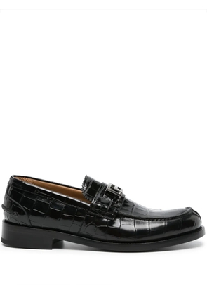 Versace Greca crocodile-effect loafers - Black