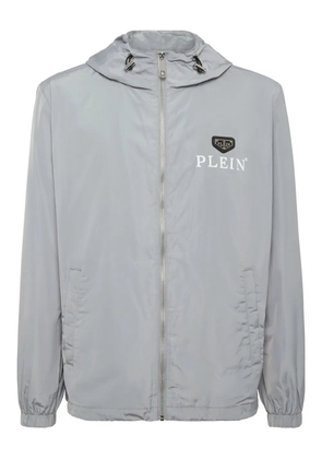 Philipp Plein logo-plaque hooded jacket - Grey