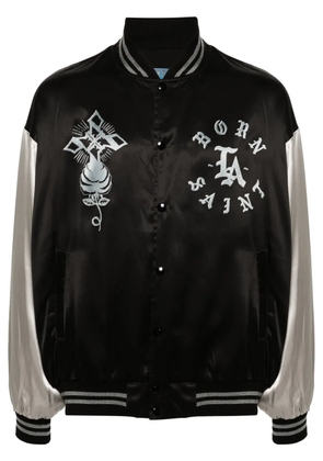 SAINT MXXXXXX satin bomber jacket - Black