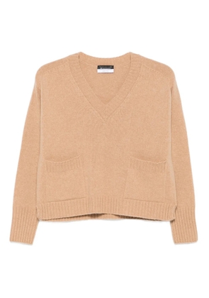 AROVESCIO V-neck patch-pocket sweater - Neutrals