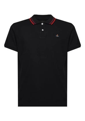 Vivienne Westwood striped-collar polo shirt - Black