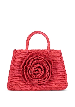 AMOR Y MEZCAL rose-appliqué handle tote bag - Red