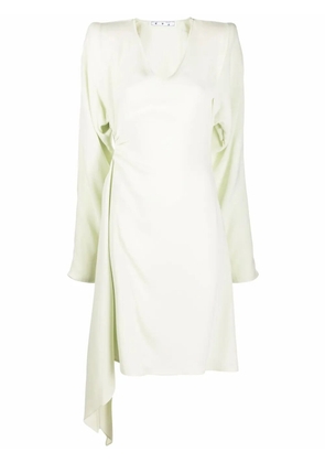 Off-White cut-out long-sleeve dress - Green