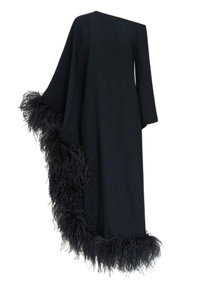 Taller Marmo Ubud Extravaganza feather-trim maxi dress - Black