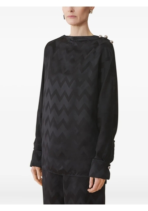 Lanvin chevron-pattern button-detail blouse - Black