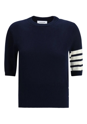 Thom Browne intarsia striped sleeve T-shirt - Blue