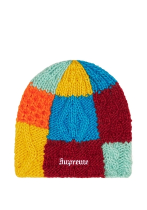 Supreme block knit beanie hat - Red