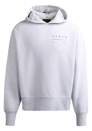 Hogan logo-print cotton hoodie - Grey