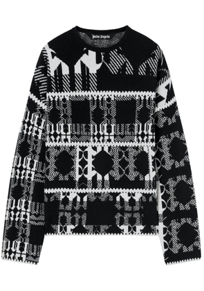 Palm Angels intarsia-knit monogram jumper - Black