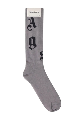 Palm Angels monogram-knit socks - Grey