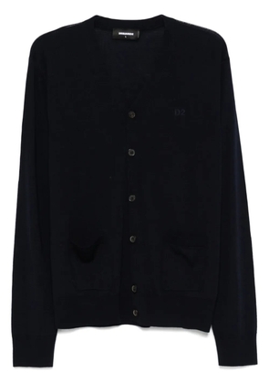 DSQUARED2 logo-embroidered cardigan - Blue