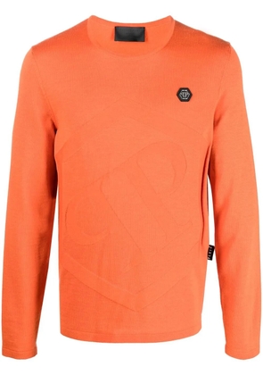 Philipp Plein Hexagon merino pullover top - Orange