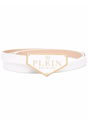 Philipp Plein Iconic Plein leather belt - White