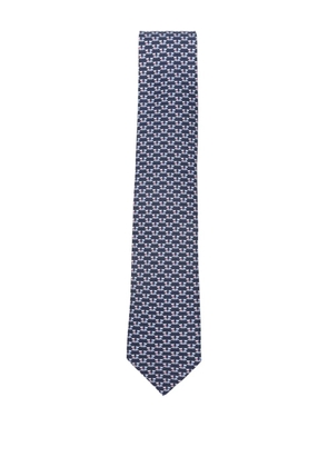 Ferragamo Terrier-print silk tie - Blue