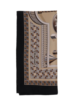 Ferragamo Nadir-print silk scarf - Neutrals