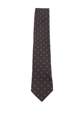 Zegna square-pattern tie - Brown