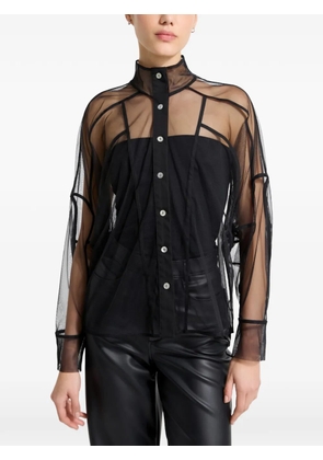 Marcella Lane mesh-seam shirt - Black
