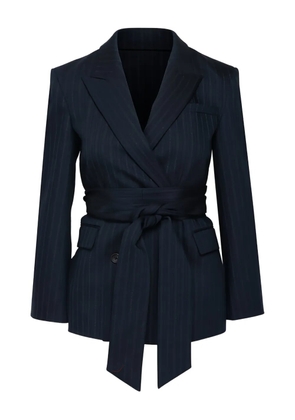 TWP Delancey pinstripe tie-fastening blazer - Blue