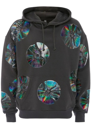 JW Anderson graphic-print cotton hoodie - Black