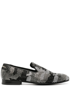 Philipp Plein embellished camouflage moccasin loafers - Black