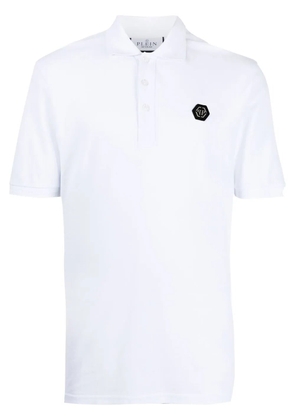 Philipp Plein Skull-print cotton polo shirt - White