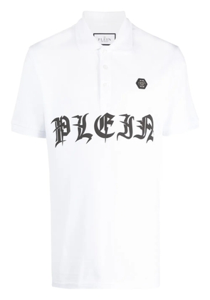 Philipp Plein Gothic Plein logo-print polo shirt - White