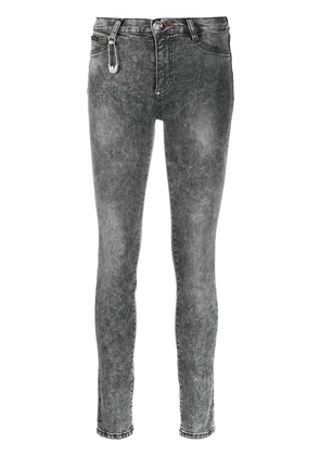 Philipp Plein high-waisted cotton jeggings - Grey