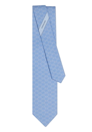 Ferragamo Gancini print tie - Blue